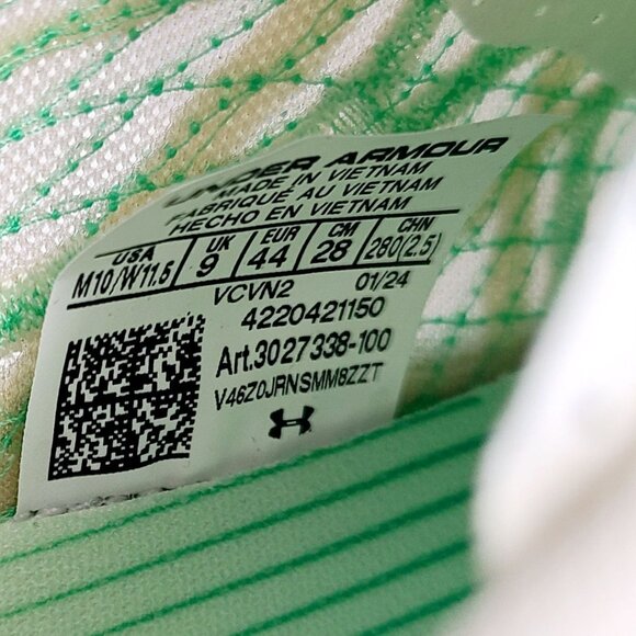 NEW Under Armour Flow Velociti Elite 2 Running Shoes 3027338-100 Size 10 Green